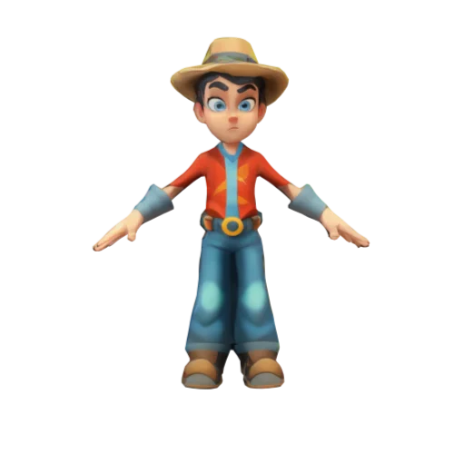 A pixar style boy character game hero, stylized