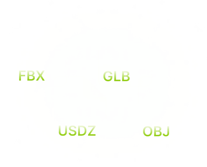 FBX, USDZ, GLB, OBJ