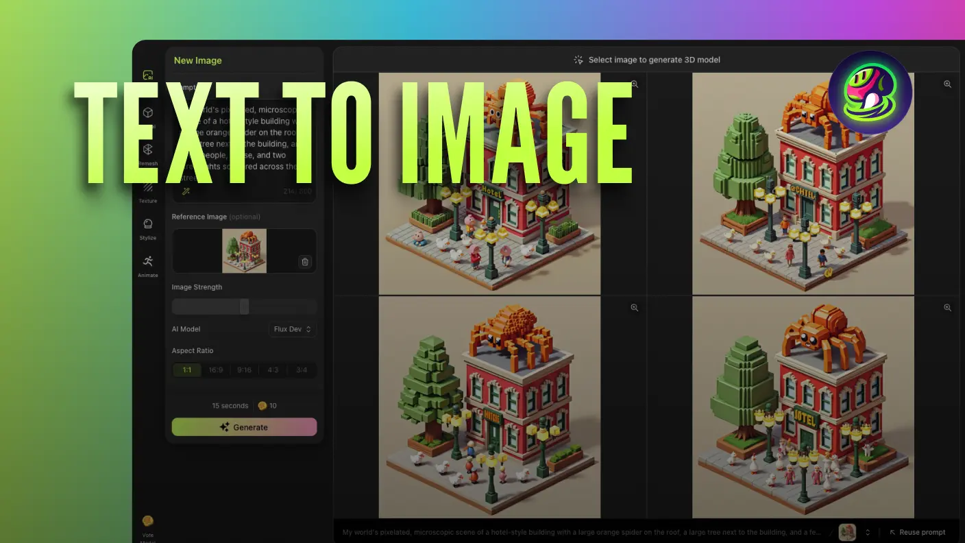 Unlock Meshy's New Feature:Instantly Transform Text into AI Images for Stunning 3D Creation